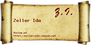 Zeller Ida névjegykártya
