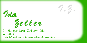 ida zeller business card